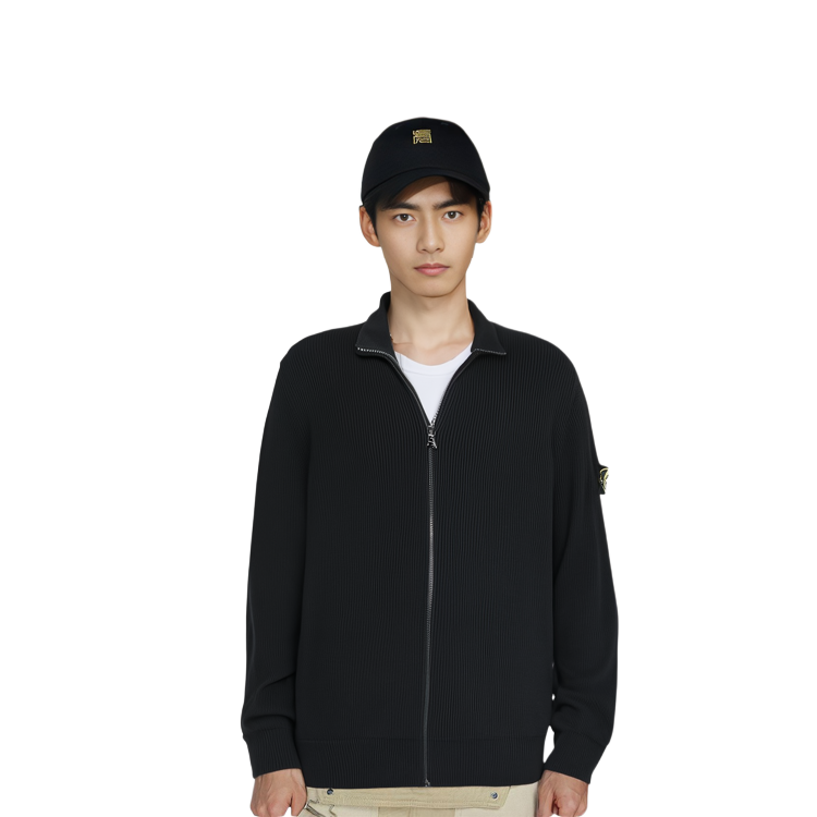 STONE ISLAND SS22 Black Badge Zip-Up High Neck Sweatshirt Jacket for Men. 7615551D8-V0029 圖 7