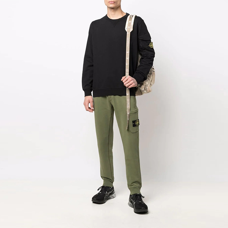 STONE ISLAND SS22 Black Crewneck Long Sleeve Sweatshirt for Men. 761561151-V0029 圖 3