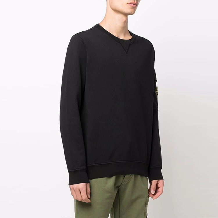 STONE ISLAND SS22 Black Crewneck Long Sleeve Sweatshirt for Men. 761561151-V0029 圖 5