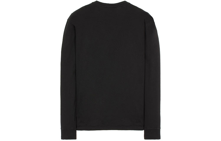 STONE ISLAND SS22 Black Crewneck Long Sleeve T-Shirt with Embroidered Logo Men 761522713-V0029 圖 3