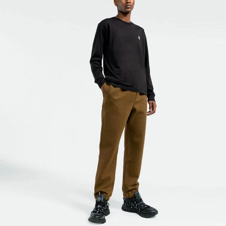 STONE ISLAND SS22 Black Crewneck Long Sleeve T-Shirt with Embroidered Logo Men 761522713-V0029 圖 4