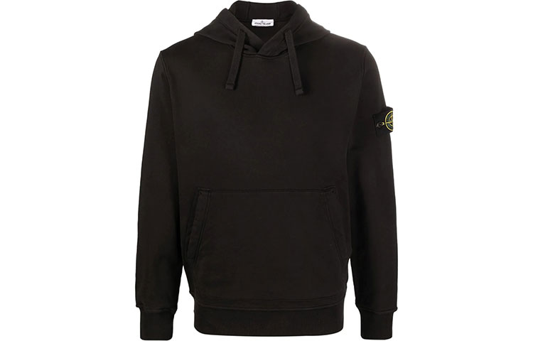 Stone Island SS22 Black Hooded Pullover Sweatshirt Fashion 761564151-V0029
