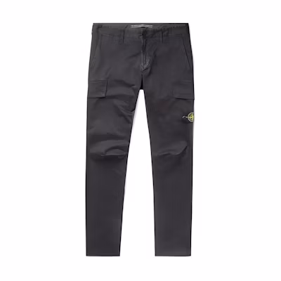 STONE ISLAND SS22 Black Logo Patch Loose Fit Men’s Casual Cargo Pants 761530604-V0129