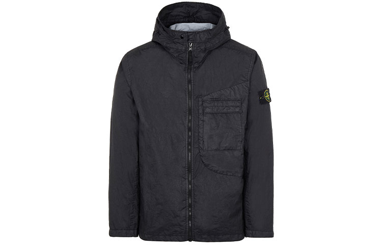 Stone Island SS22 Black Long Sleeve Zip Jacket 761540223-V0029