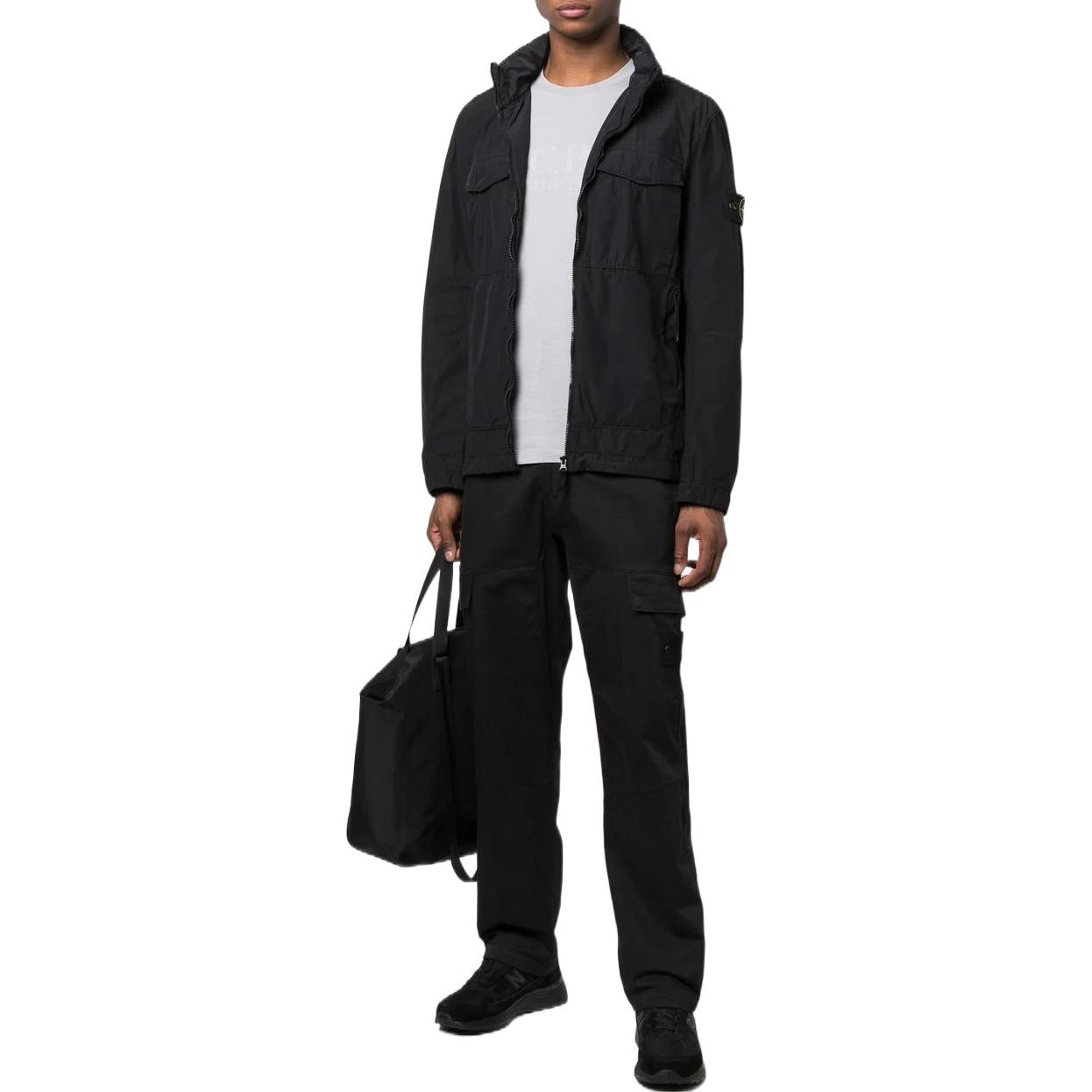 STONE ISLAND SS22 Black Zip-Up Jacket with Patch Pocket -  Fall Outerwear 761540532-V0029 圖 3