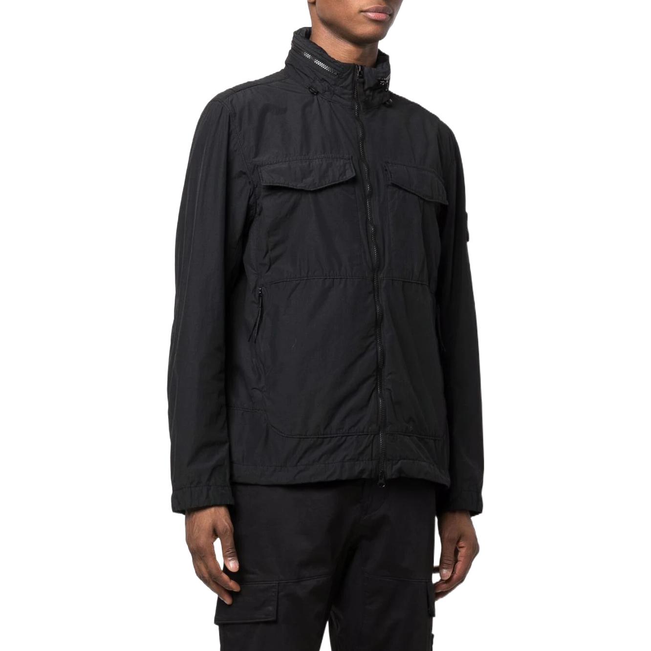 STONE ISLAND SS22 Black Zip-Up Jacket with Patch Pocket -  Fall Outerwear 761540532-V0029 圖 4