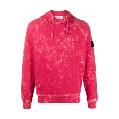Stone Island SS22 Bleached Effect Pink Pullover Hoodie for Men 761561338-V0087