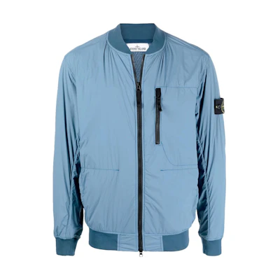 Stone Island SS22 Blue Logo Patch Elastic Cuff Jacket 761541331-V0046