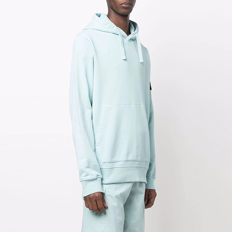 STONE ISLAND SS22 Blue Logo Patch Kangaroo Pocket Long Sleeve Sweatshirt Men. 761564151-V0044 圖 4