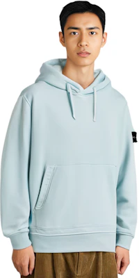 STONE ISLAND SS22 Biru Logo Patch Kangaroo Pocket Long Sleeve Sweatshirt Pria. 761564151-V0044 Details for STONE ISLAND SS22 Biru Logo Patch Kangaroo Pocket Long Sleeve Sweatshirt Pria. 761564151-V0044