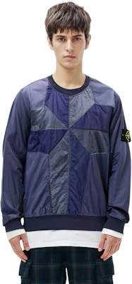 ストーンアイランド SS22 ブルー ルーズフィット パッチワーク ニット カーディガン セーター 761560254-V0027 Cheap ストーンアイランド SS22 ブルー ルーズフィット パッチワーク ニット カーディガン セーター 761560254-V0027