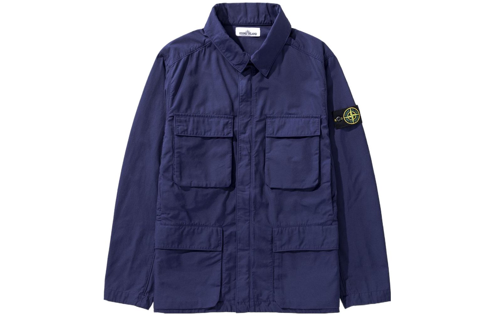 Stone Island SS22 Blue Multi-Pocket Collared Jacket 761540933-V0027