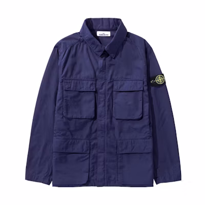 Stone Island SS22 Blue Multi-Pocket Collared Jacket 761540933-V0027