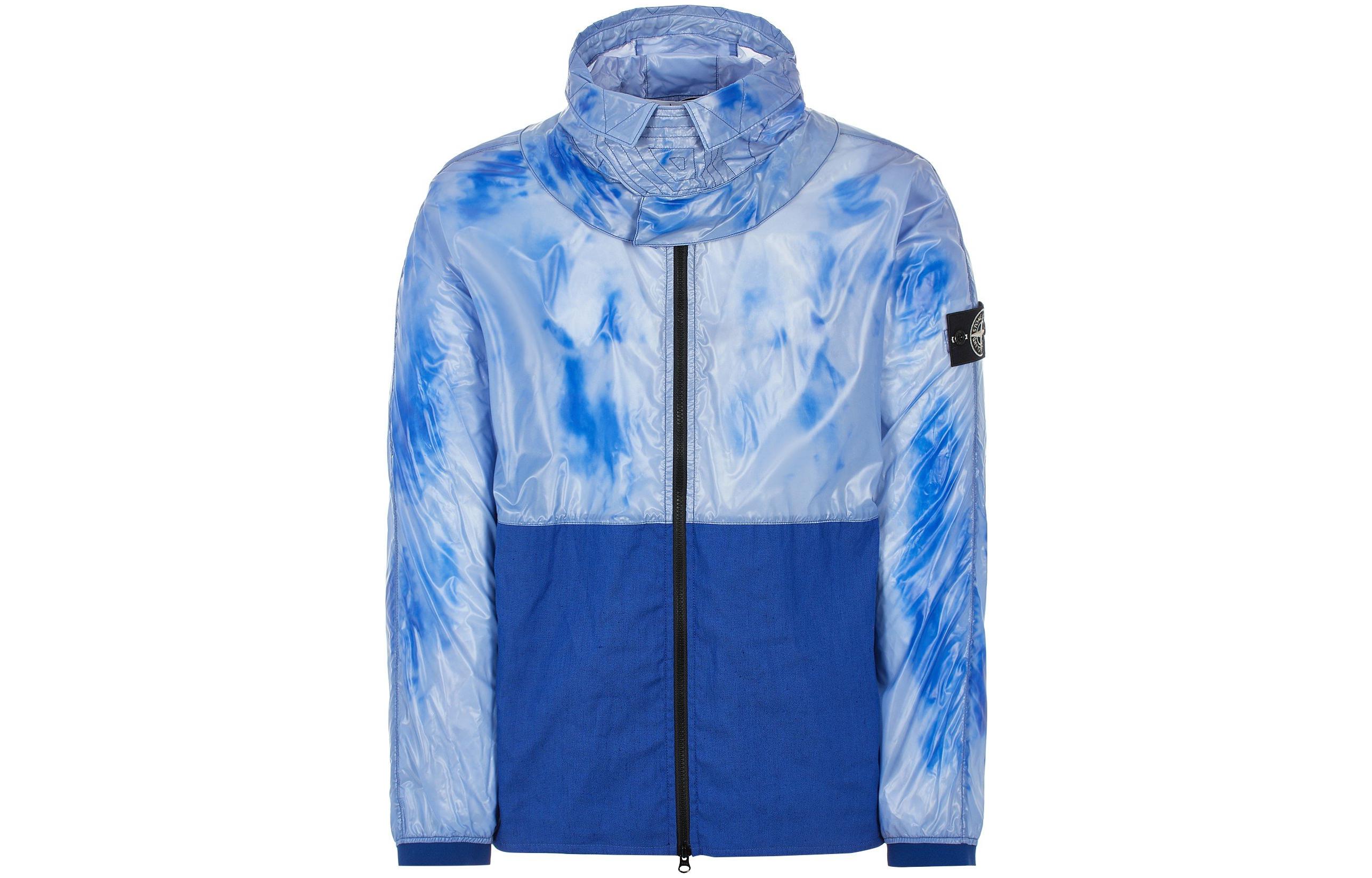 Stone Island SS22 Colorblock Thermosensitive Zip Jacket Blue Menswear 761541599-V0022