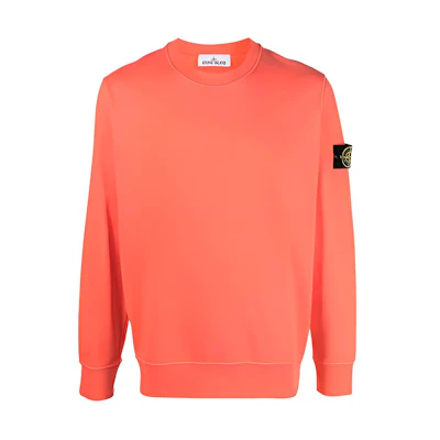 Stone Island SS22 Compass Badge Crewneck Sweatshirt Orange 761563051-V0032