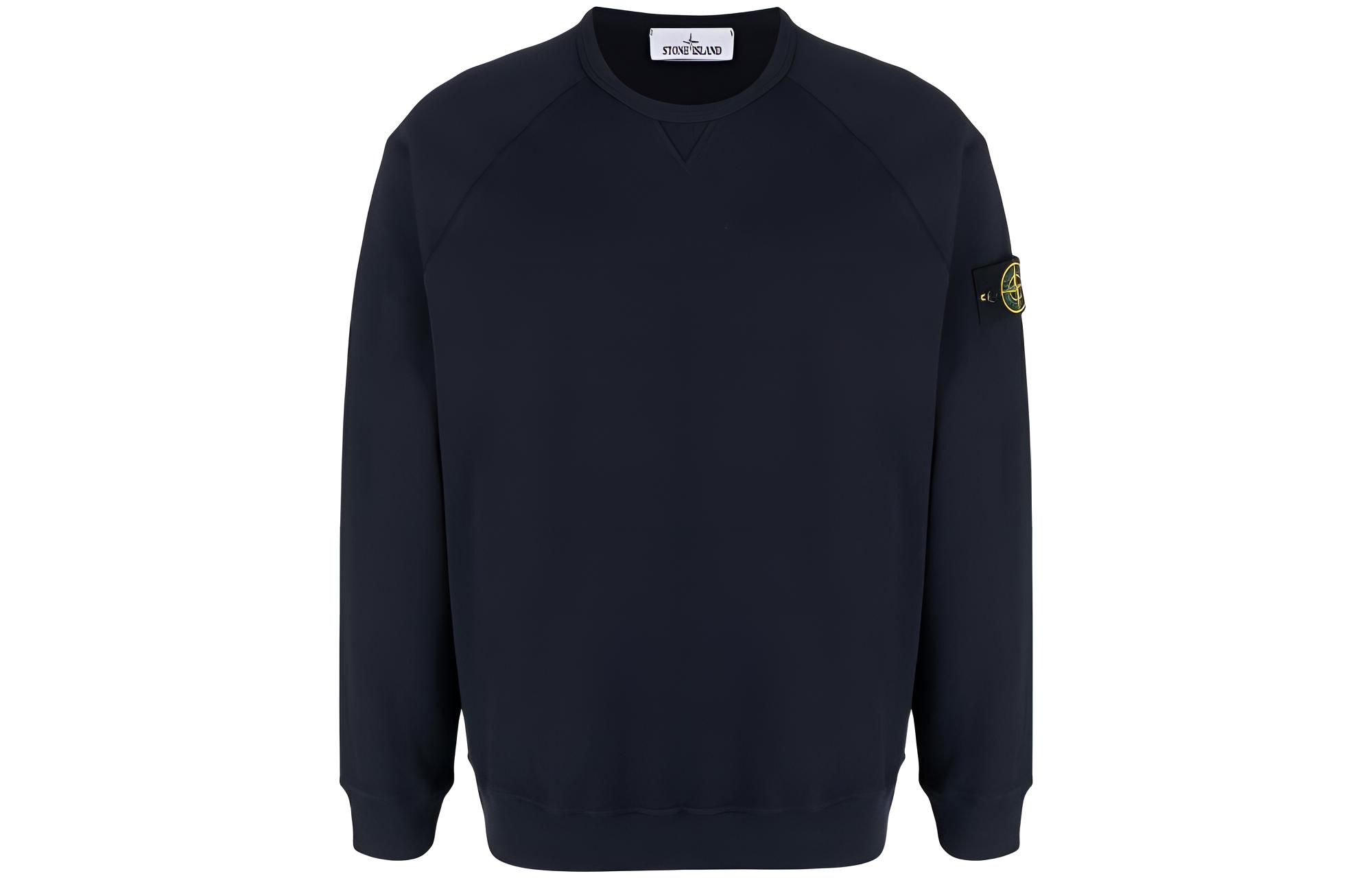 Stone Island SS22 Compass Badge Crewneck Sweatshirt Navy Blue 761566360-V0020
