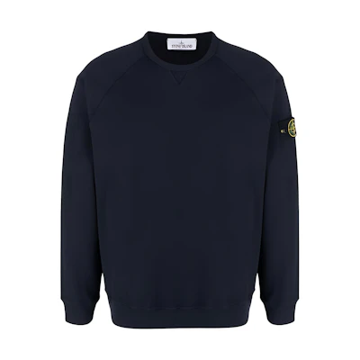 Stone Island SS22 Compass Badge Crewneck Sweatshirt Navy Blue 761566360-V0020