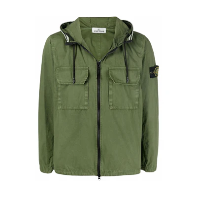 STONE ISLAND SS22 Compass Badge Green Hooded Jacket for Men. 7615122WN-V0158