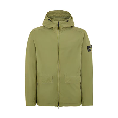 Stone Island SS22 Compass Badge Green Hooded Zip Jacket for Men 761540833-V0058