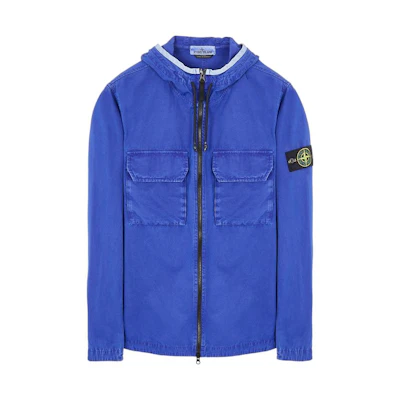 Stone Island SS22 Compass Badge Hooded Jacket Blue 7615122WN-V0122