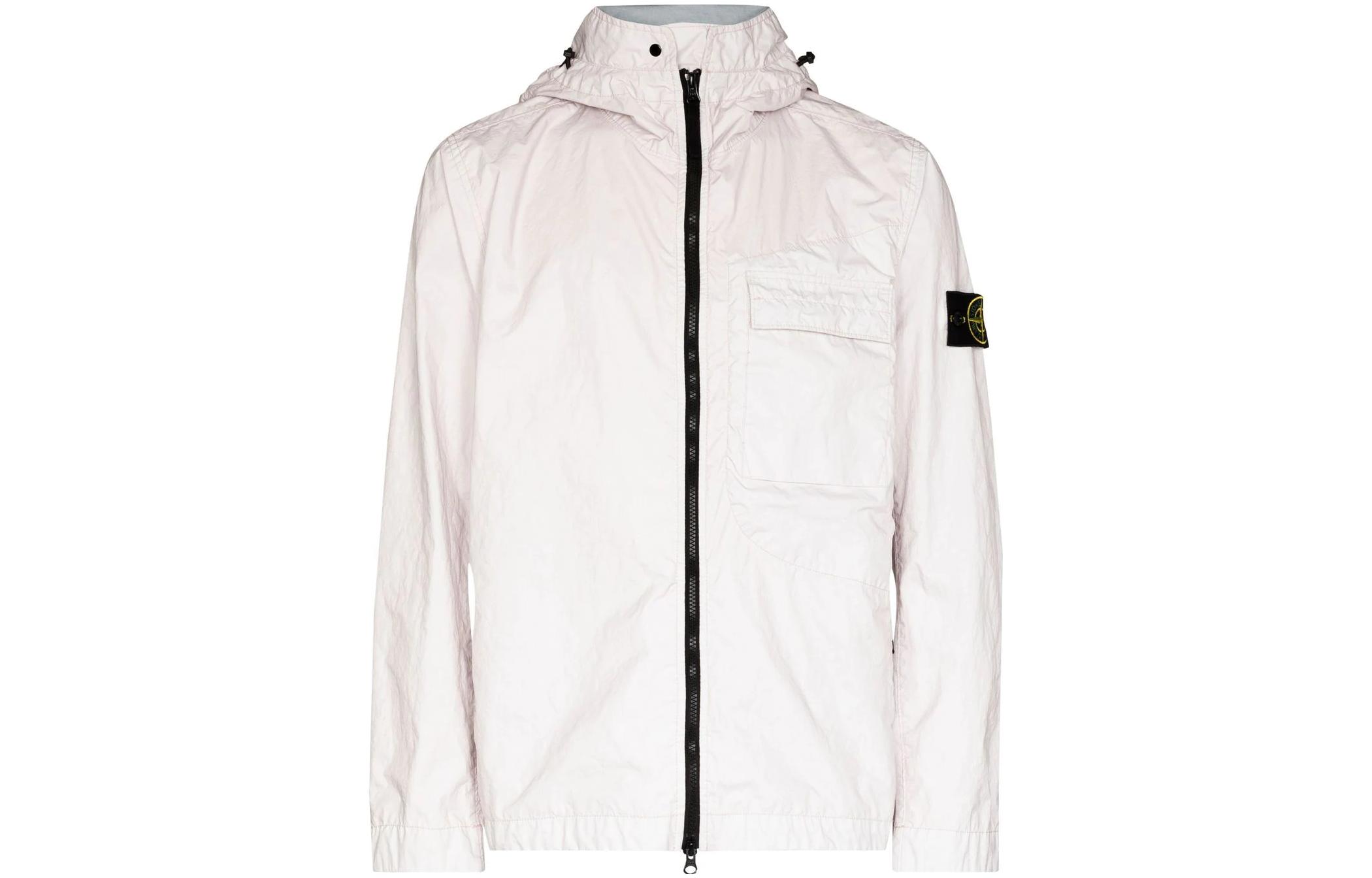 Stone Island SS22 Compass Badge Pink Hoodie Jacket for Men 761540223-V0080
