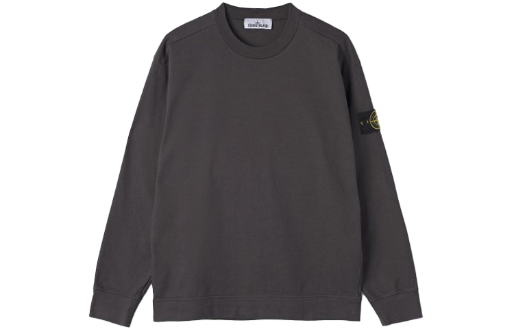 Stone Island SS22 Compass Logo Grey Crewneck Pullover Sweatshirt Men’s Long Sleeve 761563750-V0065