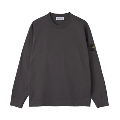 Stone Island SS22 Compass Logo Grey Crewneck Pullover Sweatshirt Men’s Long Sleeve 761563750-V0065