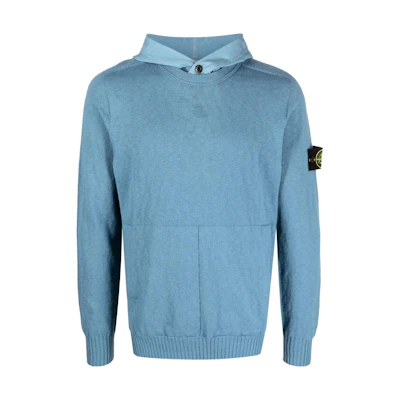 Stone Island SS22 Compass Logo Solid Hoodie Men’s Fog Blue 7615511B0-V0046