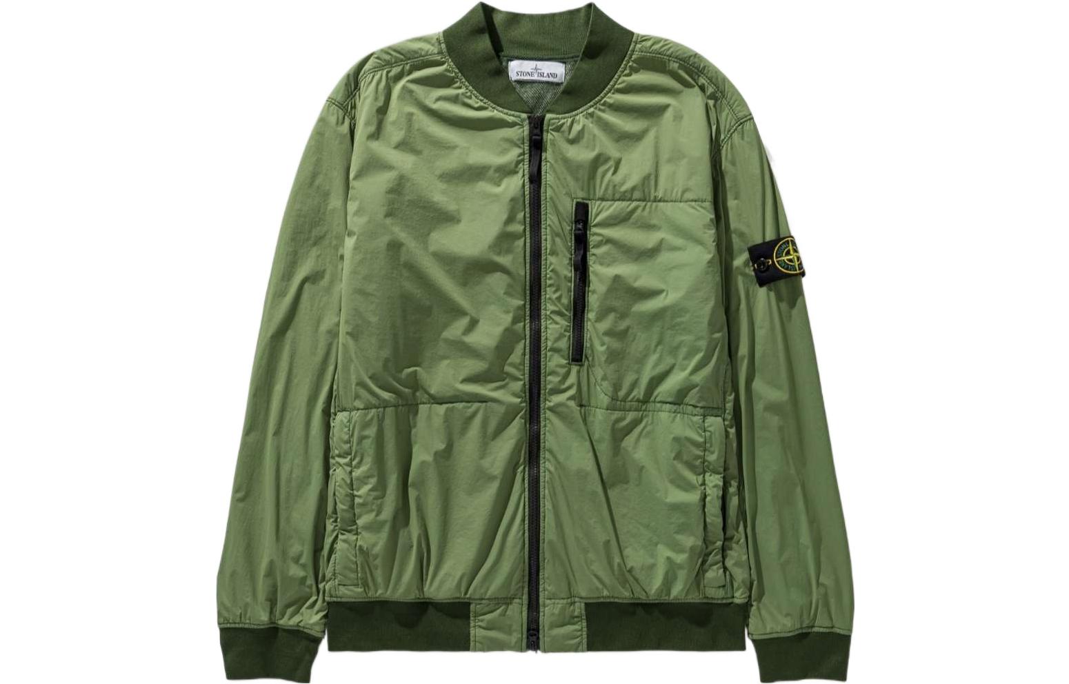 STONE ISLAND SS22 Compass Patch Bomber Jacket Green  Outerwear 761541331-V0058