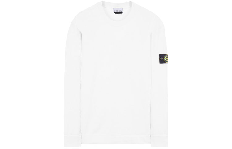 STONE ISLAND SS22 Compass Patch Cotton Crewneck Sweatshirt Off-White Men’s Heavyweight. 761563750-V0003 圖 2