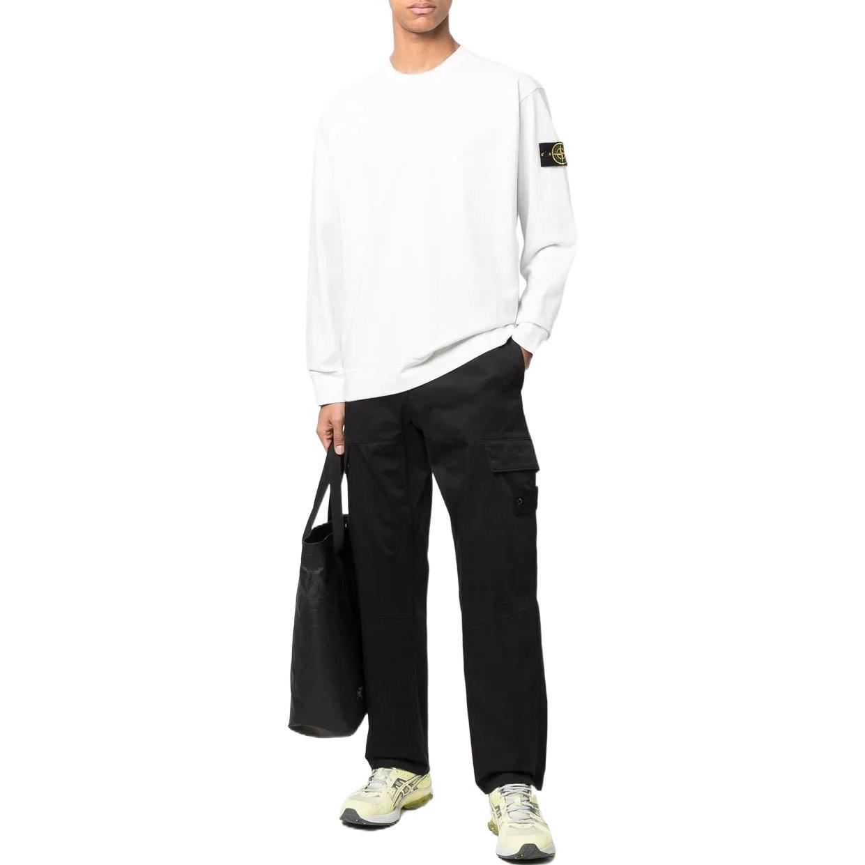 STONE ISLAND SS22 Compass Patch Cotton Crewneck Sweatshirt Off-White Men’s Heavyweight. 761563750-V0003 圖 4