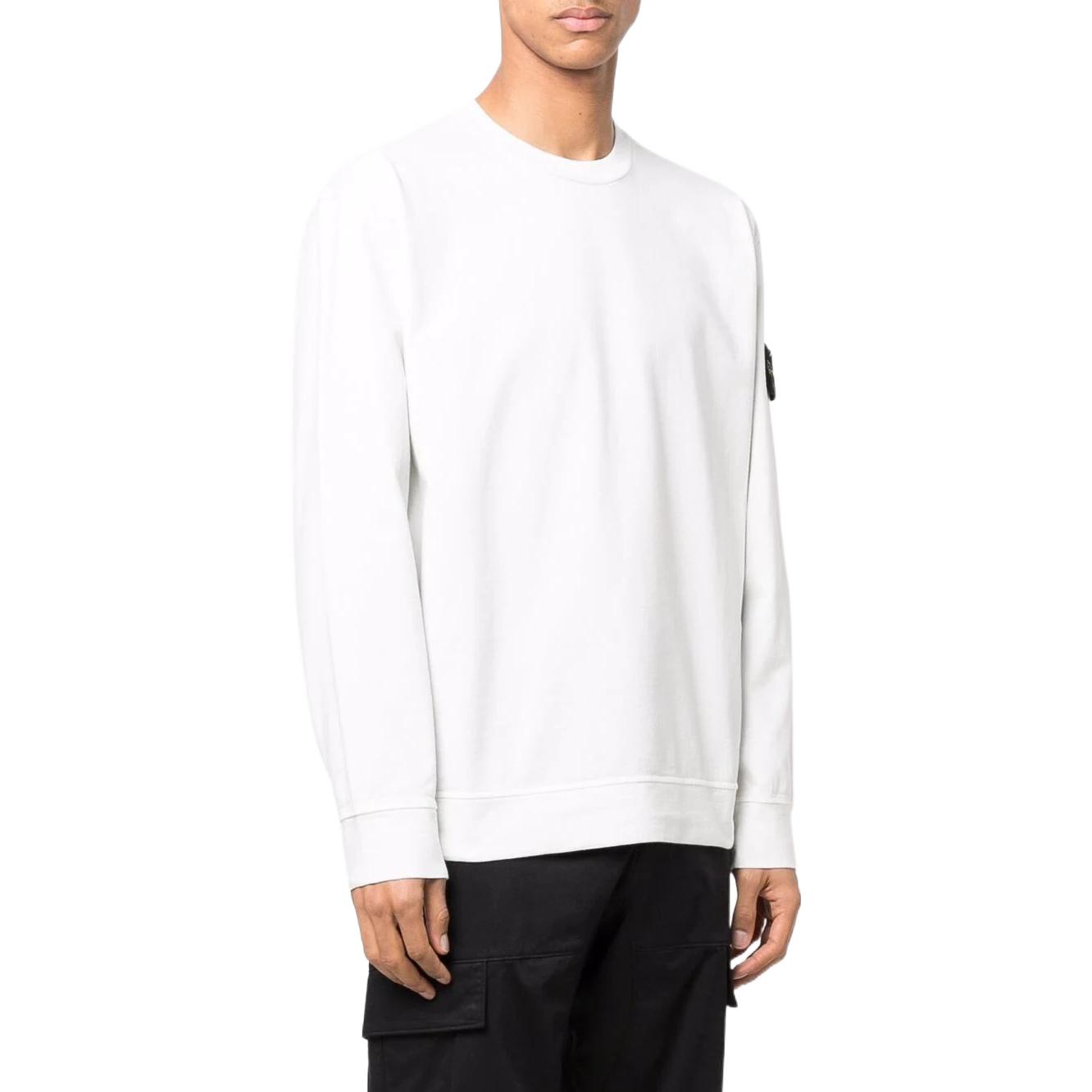 STONE ISLAND SS22 Compass Patch Cotton Crewneck Sweatshirt Off-White Men’s Heavyweight. 761563750-V0003 圖 6