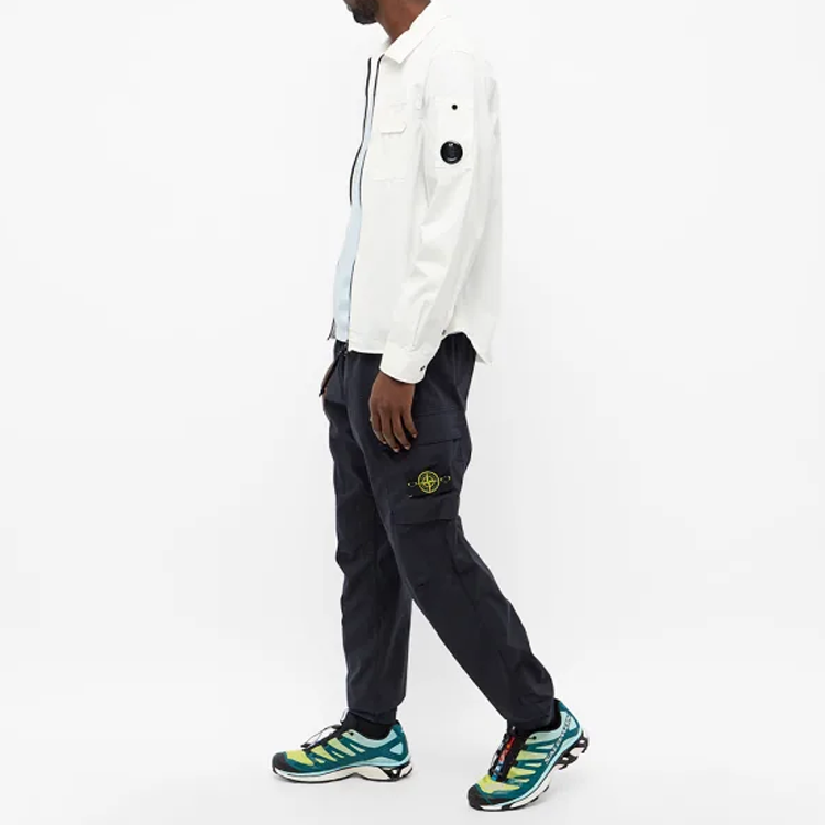 Purchase Stone Island SS22 Seluar Kargo Kasual Biru Gelap dengan Patch Kompas Lelaki. 761531303-V0020