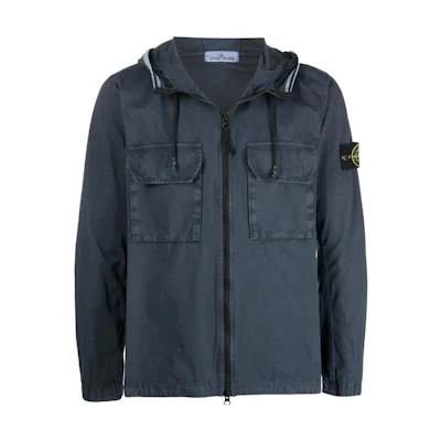 Stone Island SS22 Compass Patch Solid Color Hooded Jacket Men’s Blue 7615122WN-V0124
