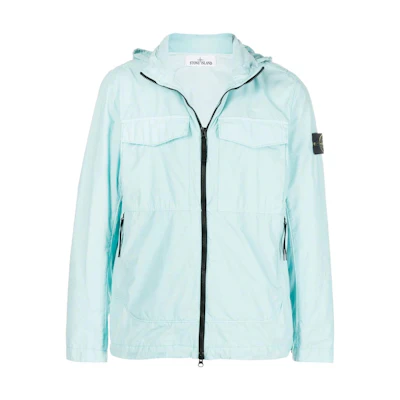 Stone Island SS22 Compass Patch Zip Jacket Light Blue 761540532-V0044