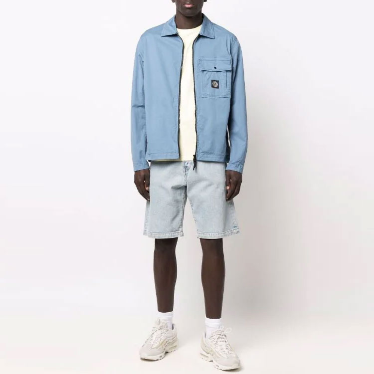 STONE ISLAND SS22 Compass Pocket Zip Jacket Misty Blue  Outerwear 761510419-V0046 圖 3