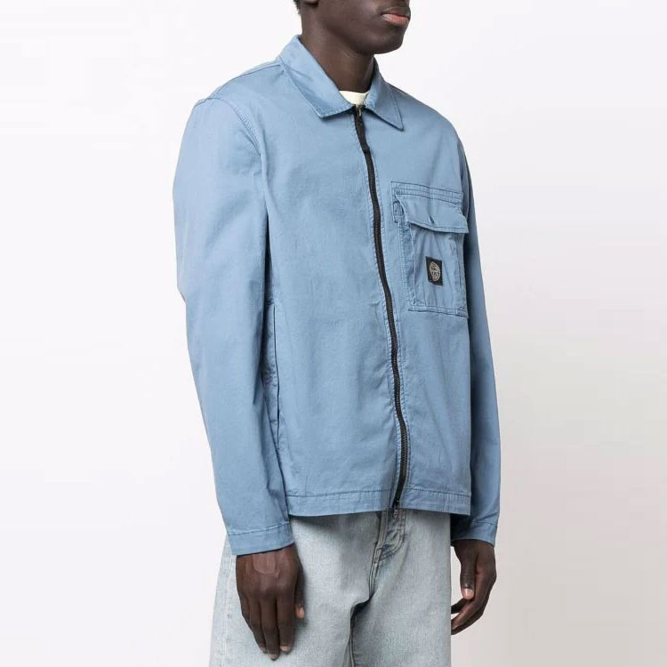 STONE ISLAND SS22 Compass Pocket Zip Jacket Misty Blue  Outerwear 761510419-V0046 圖 4