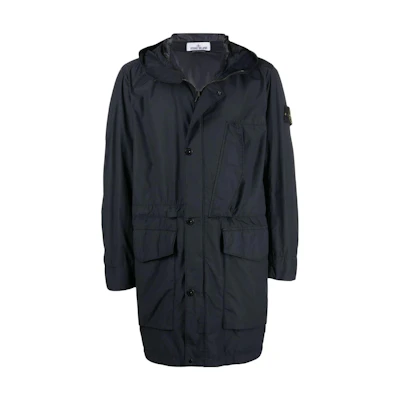 Stone Island SS22 Compass Solid Color Hooded Pocket Jacket Blue 761570132-V0020
