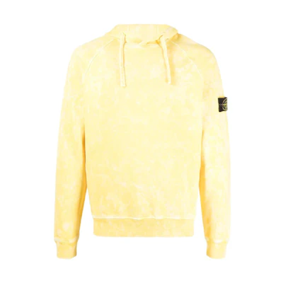 Stone Island SS22 Compass Tie-Dye Hoodie Yellow Long-Sleeve Pullover 761561338-V0030