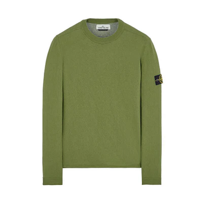 Stone Island SS22 Crewneck Pullover Sweatshirt Military Green 7615532B9-V0058