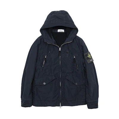 Stone Island SS22 Deep Blue Hooded Multi-Pocket Jacket for Men 731540931-V0028