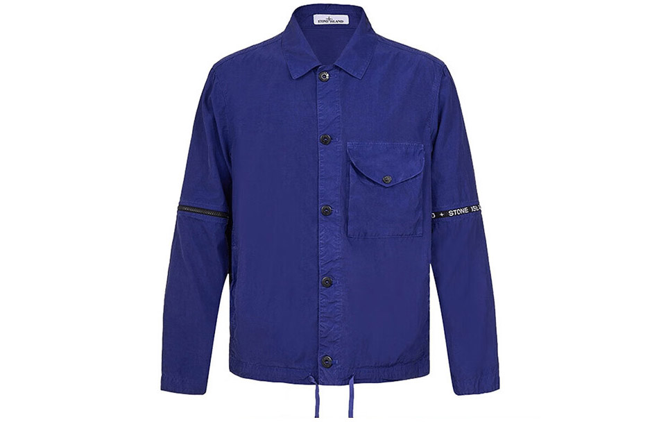 Stone Island SS22 Detachable Sleeve Logo Jacket Men’s Navy Blue 7615429E1-V0022