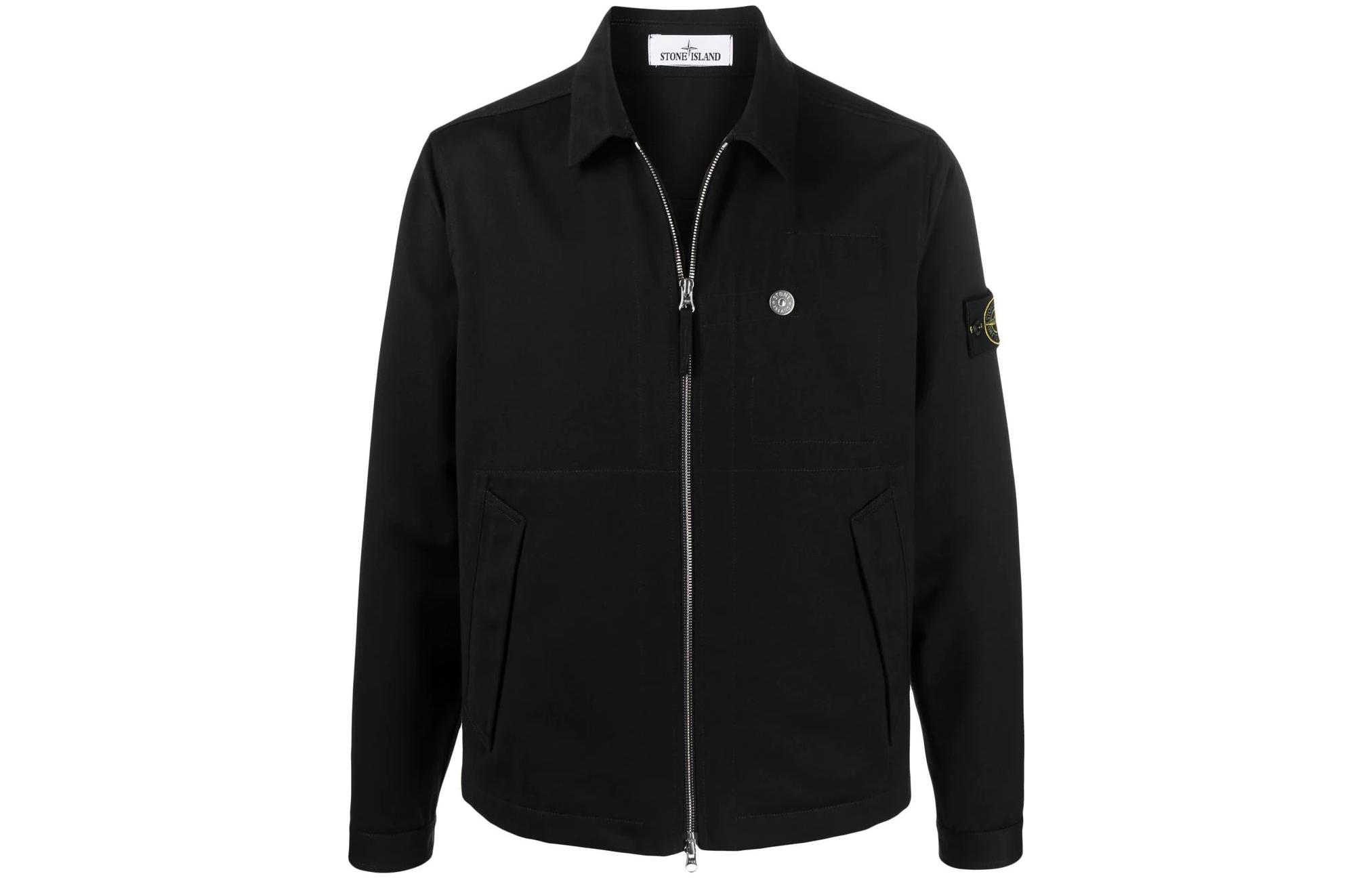 Stone Island SS22 Durable Gabardine Zip Jacket Men’s Black 761542528-V0029