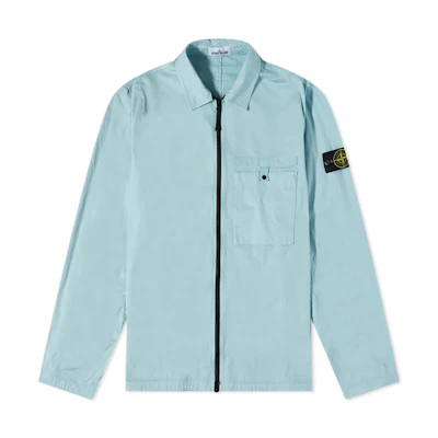 Stone Island SS22 Embroidered Badge Single Pocket Long-Sleeve Jacket Sky Blue Men 761512619-V0044