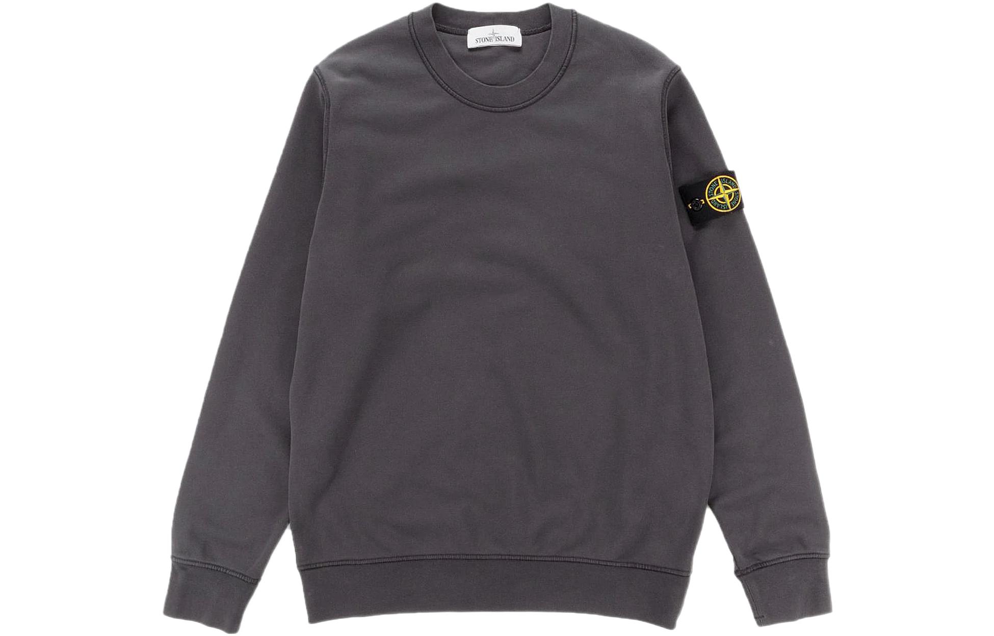 STONE ISLAND SS22 Garment Dyed Crewneck Sweatshirt Deep Grey Menswear 761563051-V0065