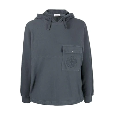 Stone Island SS22 Gray Solid Color Long-Sleeve Hoodie 761561253-V0024