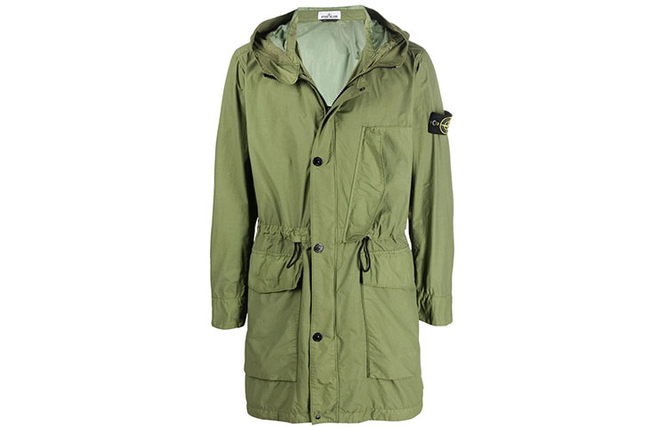 STONE ISLAND SS22 Green Hooded Mid-Length Jacket for Men - Fall Collection. 761570132-V0058 圖 2