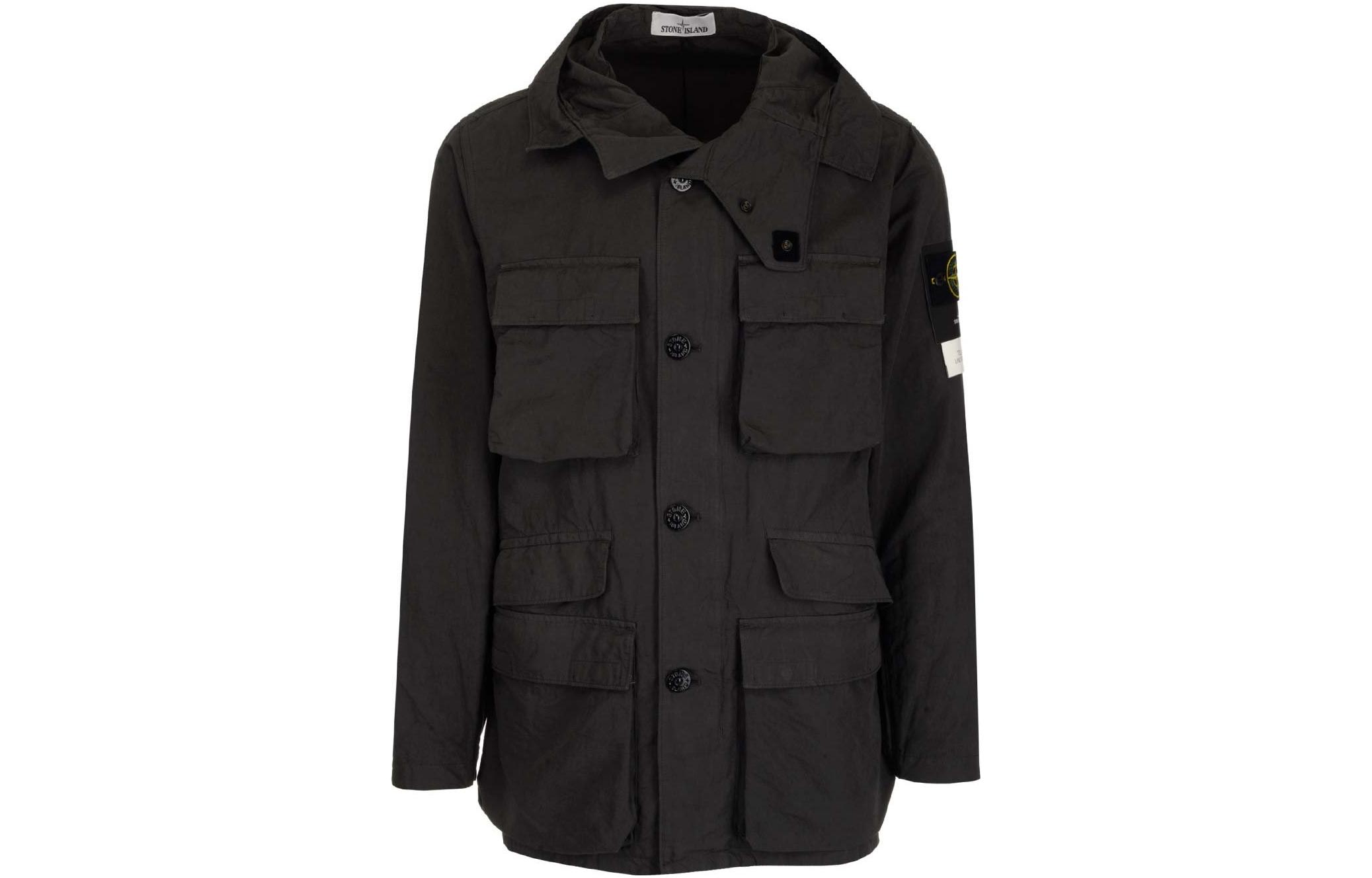 Stone Island SS22 Grey Multi-Pocket Hooded Jacket 761542306-V0065