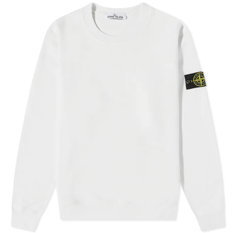 Stone Island SS22 Ice Blue Pullover Sweatshirt with Logo Patch for Men 761563051-V0003