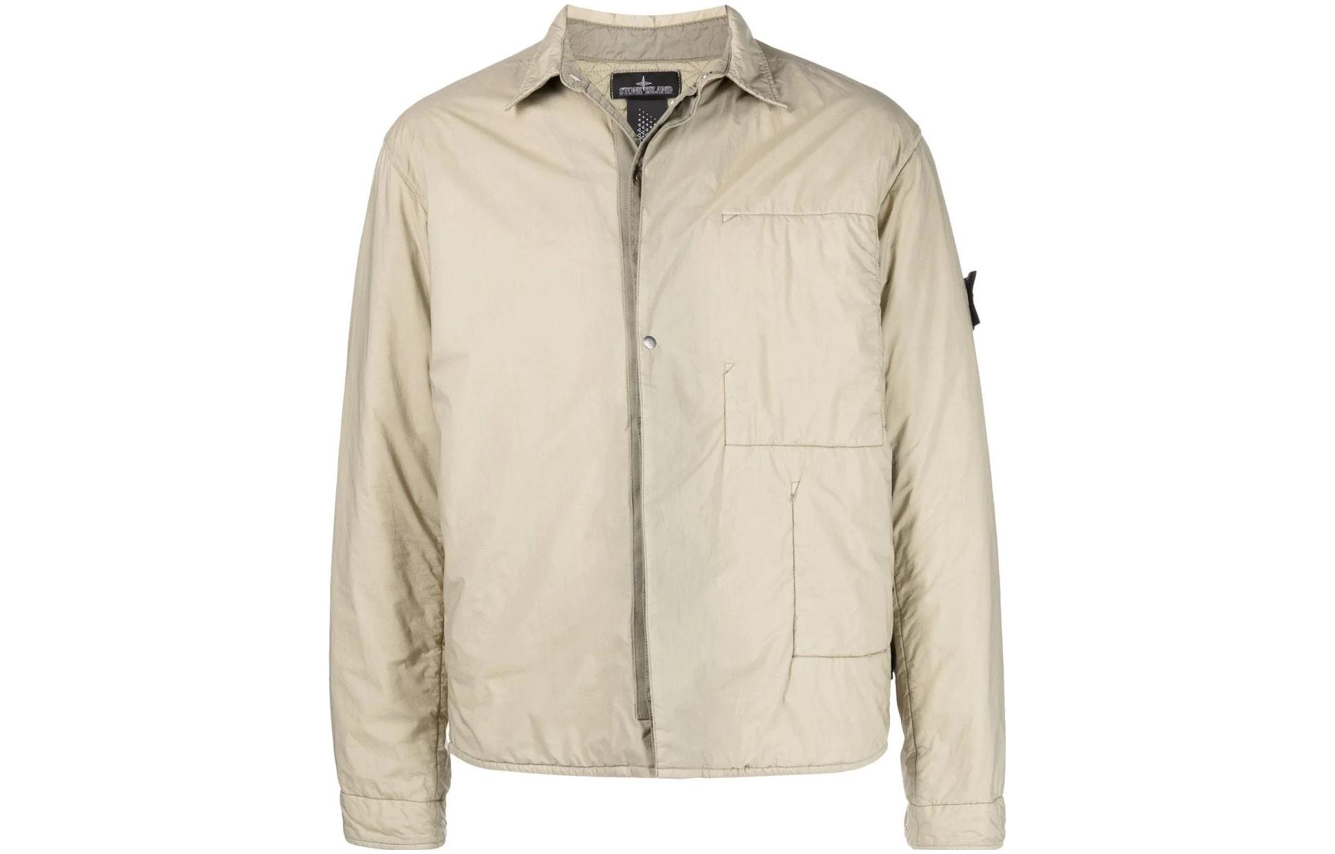 Stone Island SS22 Khaki Solid Color Collar Jacket 761910413-V0095